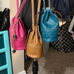 New Genuine Leather Mini Bucket Crossbody Bag Choose Colour.